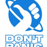 Don't Panic (from Hitchhiker's Guide to the Galaxy)