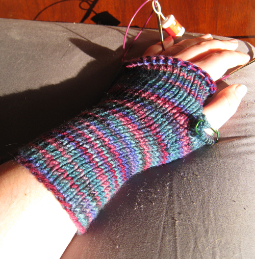 Fingerless Gloves - first of pair almost done