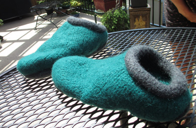 Felted Slippers - Pair #1