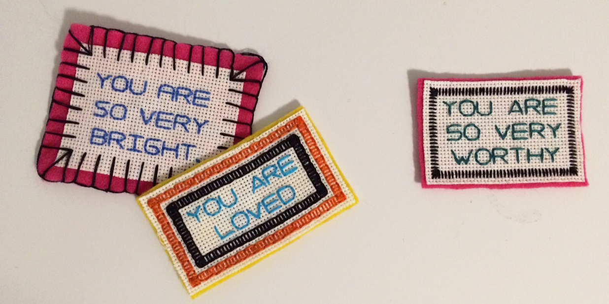You Are So Beautiful—stitched affirmations by Betsy Greer